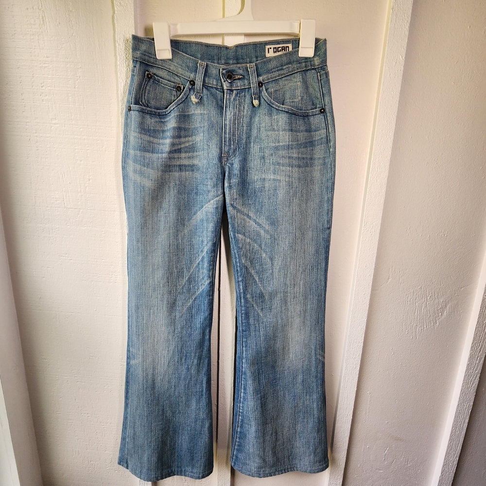 Rogan Denim NATURAL WAIST BELL ON THE LOW Wide Leg Boot Cut Jeans Size 27